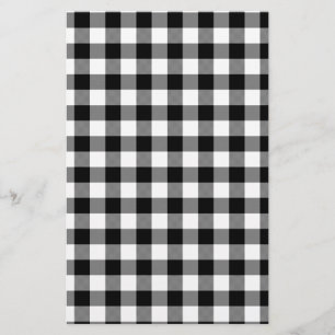 Black and White Gingham Stationery