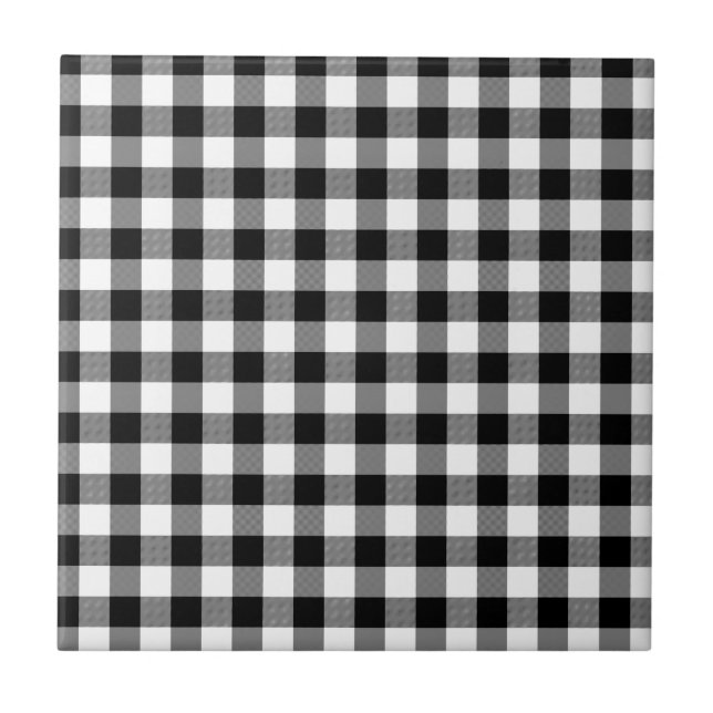 Black and White Gingham Tile (Front)