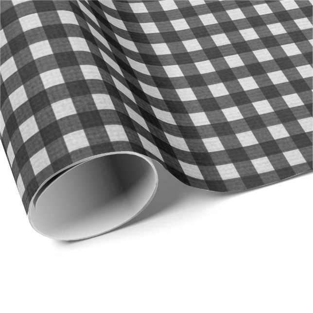 Black and White Gingham Wrapping Paper (Roll Corner)
