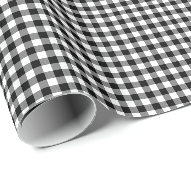 Black and White Gingham Wrapping Paper (Roll Corner)