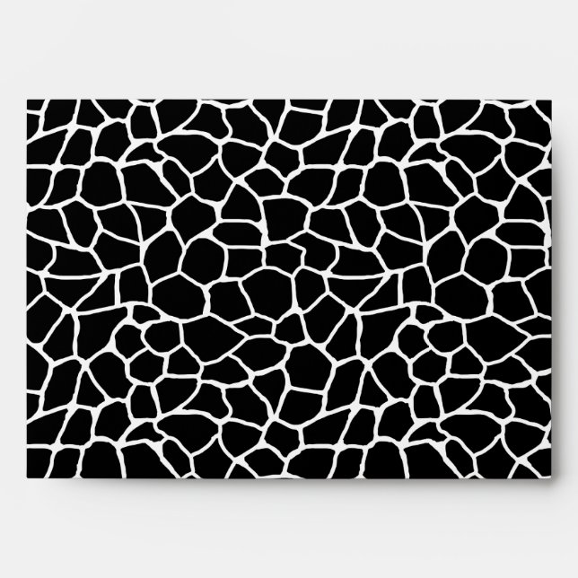 Black and White Giraffe Print Animal Pattern Envelopes (Front)
