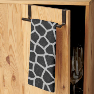 Black and White Giraffe Print Kitchen Towel