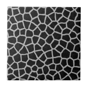 Black and White Giraffe Print Tile