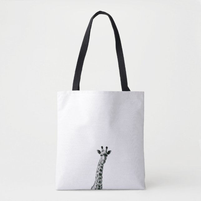 Black and White Giraffe Tote Bag (Front)