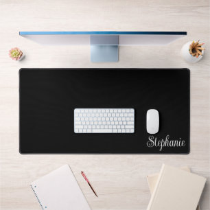 Black and White Girly Modern Name Desk Mat