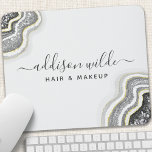 Black And White Glitter Agate Geode Luxe Chic Mouse Pad<br><div class="desc">Black And White Glitter Agate Geode Luxe Chic Mouse Pad. Perfect for makeup artists,  hair stylists,  cosmetologists,  and more!</div>