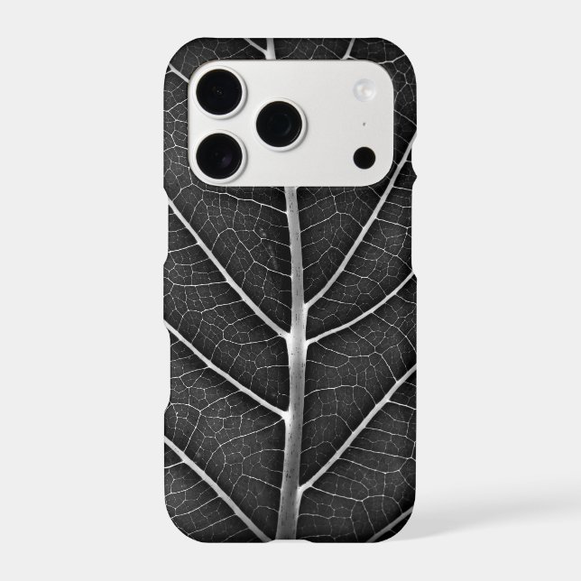 Black and white glowing leaf close-up (Back)