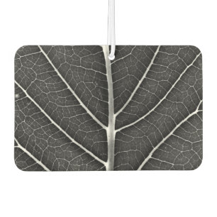 Black and White Glowing Leaf Close-Up Air Freshener