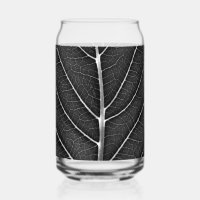 Black and white glowing leaf close-up