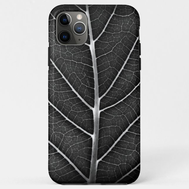 Black and white glowing leaf close-up Case-Mate iPhone case (Back)