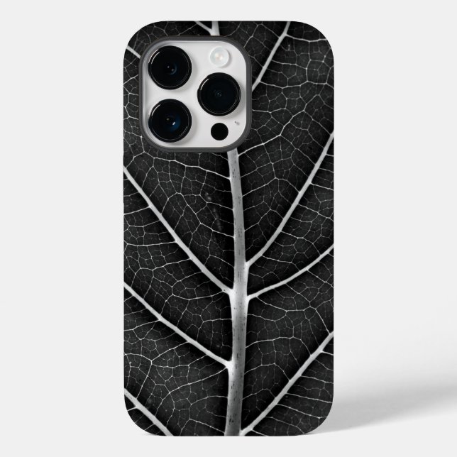 Black and white glowing leaf close-up Case-Mate iPhone case (Back)