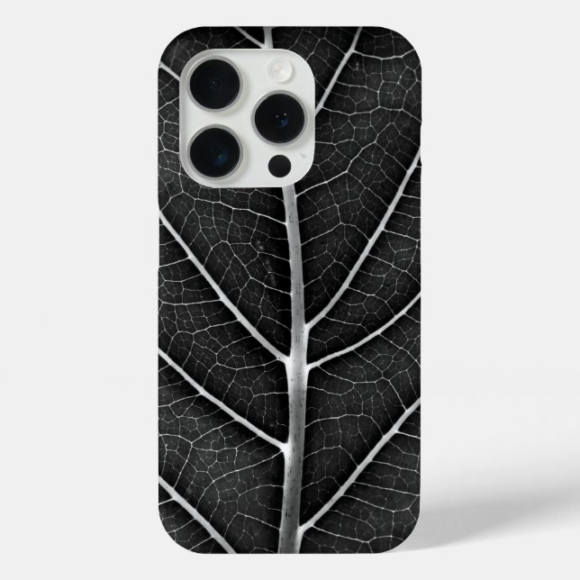Black and white glowing leaf close-up Case-Mate iPhone case (Back)