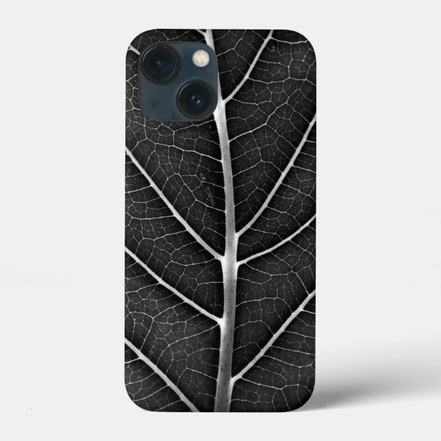 Black and white glowing leaf close-up Case-Mate iPhone case (Back)