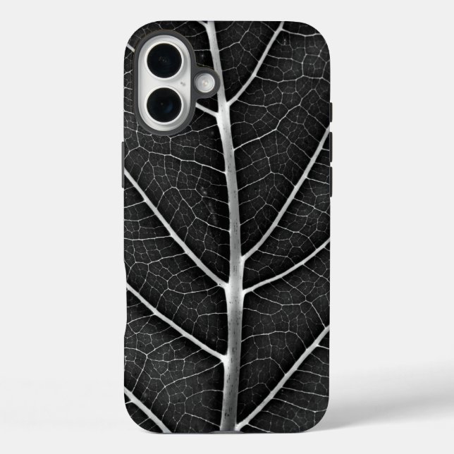 Black and white glowing leaf close-up Case-Mate iPhone case (Back)