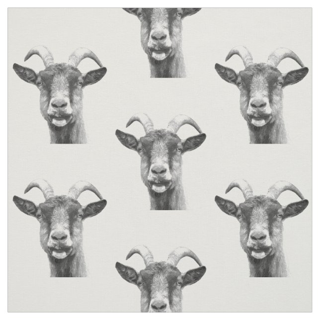 Black and White Goat Fabric (Swatch)