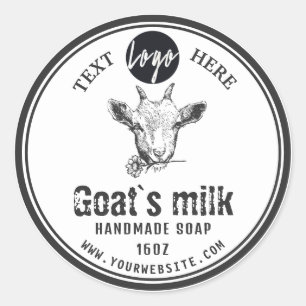 Black and White Goat's Milk Soap Label   Goat Logo