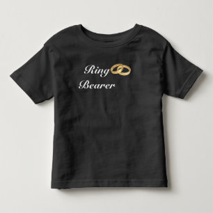 Black and White   Gold Wedding Rings Ring Bearer Toddler T-shirt