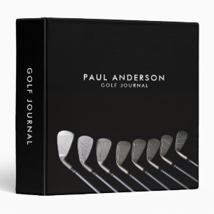 Black And White Golf Journal Perosnalized Name Binder