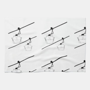 Black and white gondola kitchen towel