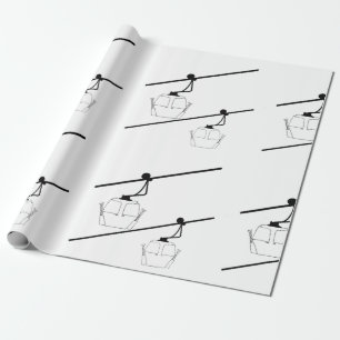 Black and white gondola wrapping paper. wrapping paper