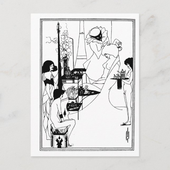 Black and white goth gothic art nouveau Salome Postcard (Front)