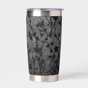 Black and White Gothic Antique Floral Insulated Tumbler