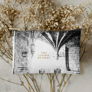 Black and White Gothic Architecture Sketch Accessory Pouch
