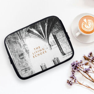 Black and White Gothic Architecture Sketch Laptop Sleeve