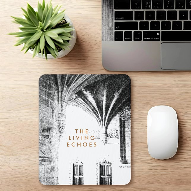 Black and White Gothic Architecture Sketch Mouse Pad (Creator Uploaded)