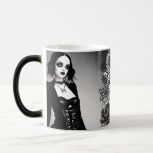 Black and White Gothic Girl Magic Mug