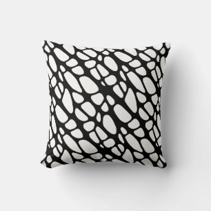 Black and White Gothic Organic Web Pattern Throw Pillow