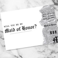 Black and White Gothic Rep Maid of Honour Proposal