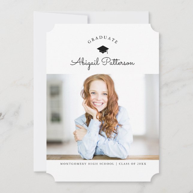 Black and White Grad Announcement (Front)