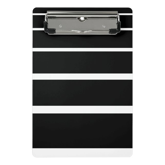 Black and White Graduated Stripes Mini Clipboard (Front)