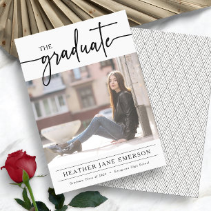 Black and White Graduation Announcement
