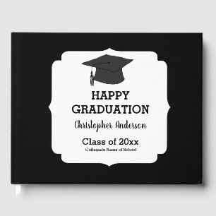 Black and White Graduation Class of Guest Book