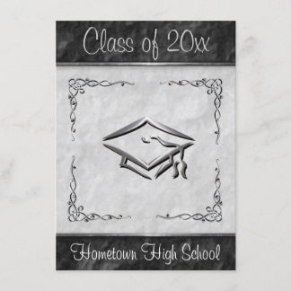 Black and White Graduation Invitations