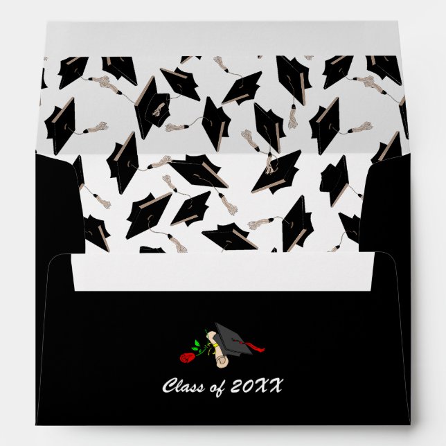 Black and White Graduation Party Envelope (Back (Bottom))
