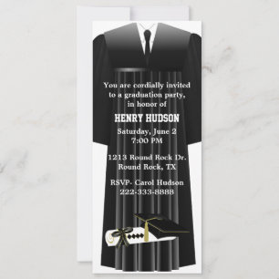 Black and White Graduation Party Invitation