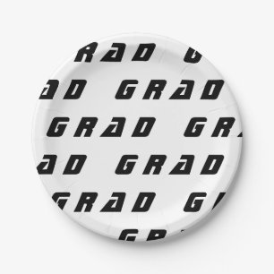 Black and White Graduation Party  Paper Plate