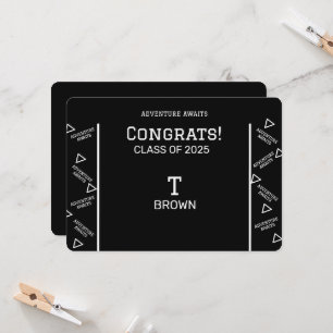 Black and White Graduation Personalized Invitation