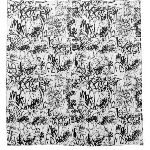 Black and White Graffiti Abstract Collage