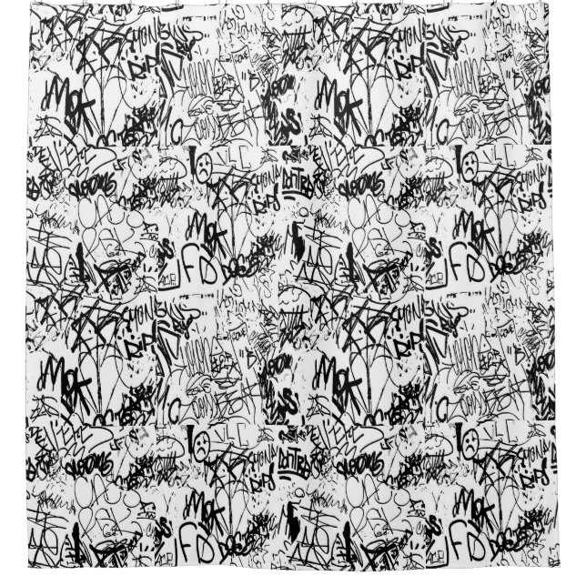 Black and White Graffiti Abstract Collage (Front)