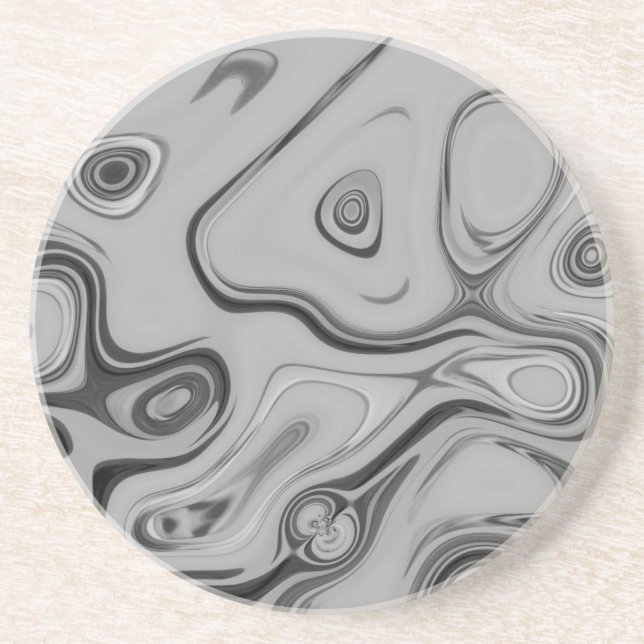 Black and White Granite Marble Colour Art Design Coaster (Front)