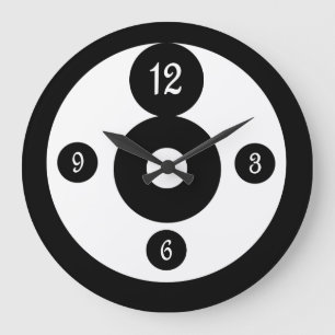 Black and White Graphic Art Circles Wall Clock