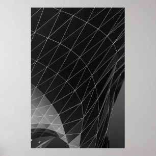 Black and white graphic illustration poster