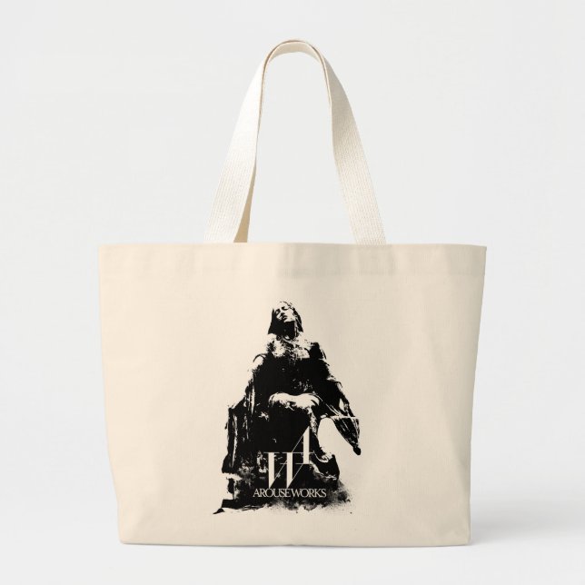Black and white graphics large tote bag (Front)