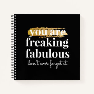 Black and White Great Friend Uplifting Modern Notebook