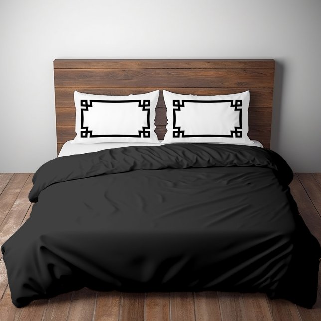 Black and White Greek Key Border King Size Pillowcase (Creator Uploaded)