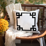 Black and White Greek Key | Editable Colours Outdoor Pillow<br><div class="desc">Design your own custom throw pillow in any colour combination to perfectly coordinate with your home decor in any room! Use the design tools to change the background colour and the Greek key border colour, or add your own text to include a name, monogram initials or other special text. Every...</div>